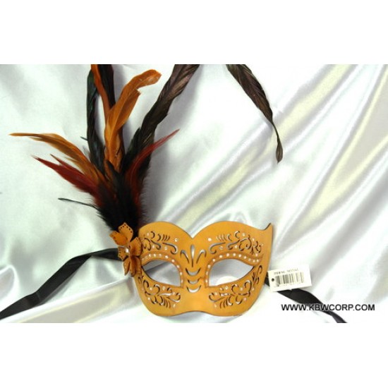 Light Brown Leather Feather Mask Light Brown Leather Feather Mask