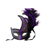 Purple Crescent Feather Mask