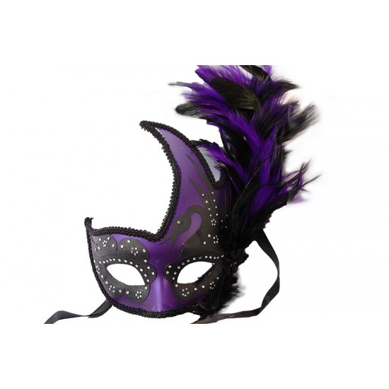 Purple Crescent Feather Mask Purple Crescent Feather Mask