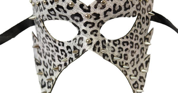 Leather Spike Studs Mask Leopa