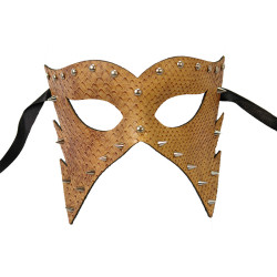 Leather Spike Studs Snake Brown Mask