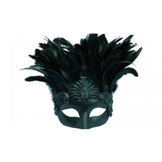 Black Feather Crown Mask