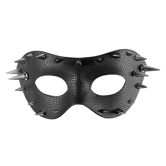 Black Leather Spike Mask
