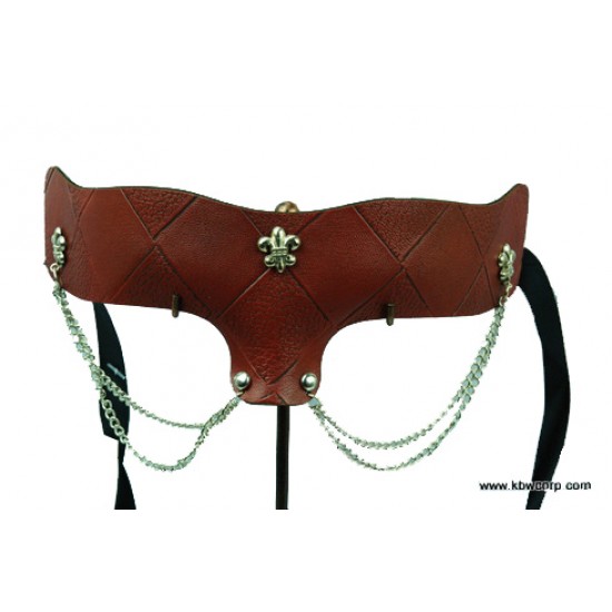 Brown Leather Chain Mask Brown Leather Chain Mask