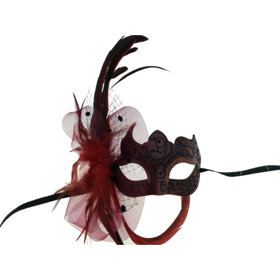 Red Feather Glitter Mask Red Feather Glitter Mask