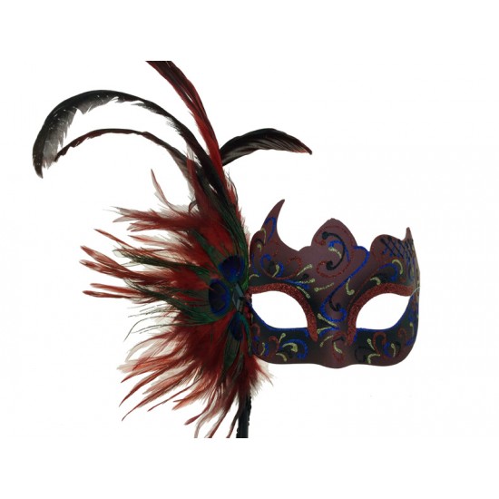 Red Peacock Feather Mask Red Peacock Feather Mask