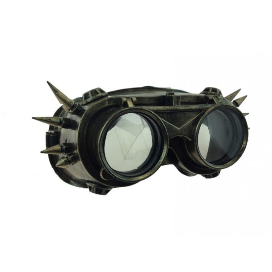 Gold Steampunk Goggles with Spikes Gold Steampunk Goggles with Spikes