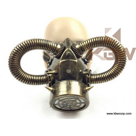 Gold Tubed Steampunk Gas Mask