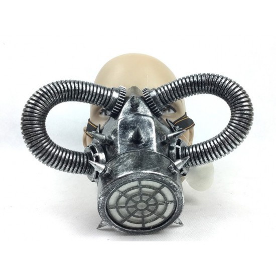 Silver Tubed Steampunk Gas Mask Silver Tubed Steampunk Gas Mask