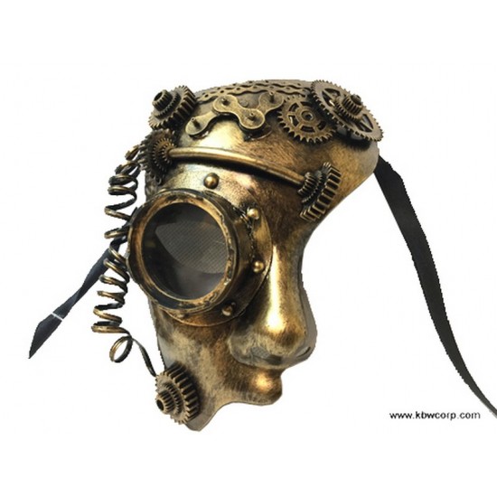 Gold Steampunk Gear Mask