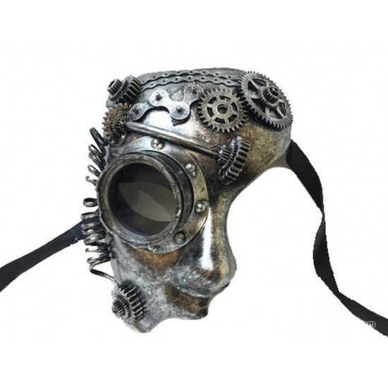 Silver Steampunk Gear Mask