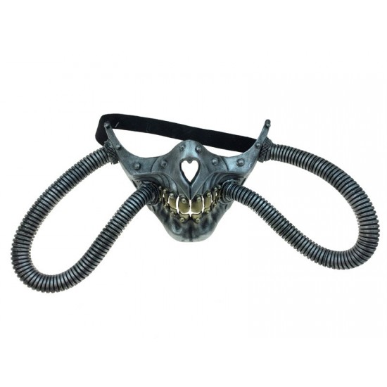 Silver Steampunk Respirator Skull Mask