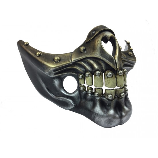 Silver Steampunk Skull Mask with Studs Silver Steampunk Skull Mask with Studs