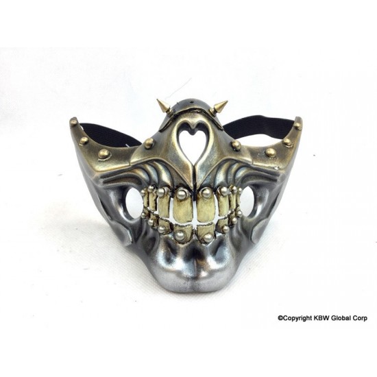 Silver Steampunk Skull Mask with Studs Silver Steampunk Skull Mask with Studs