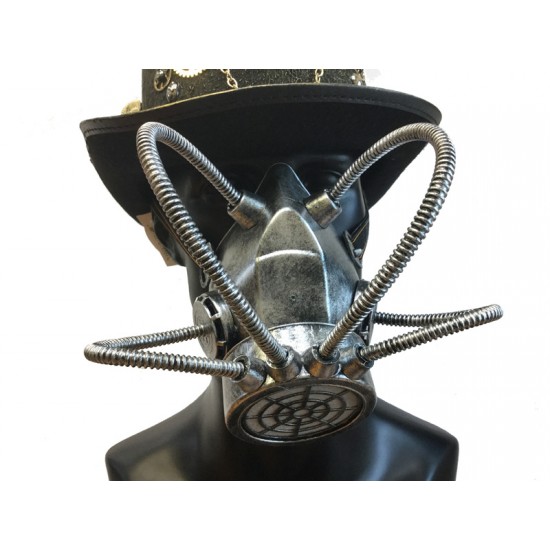 Silver Steampunk Mechanic Gas Mask