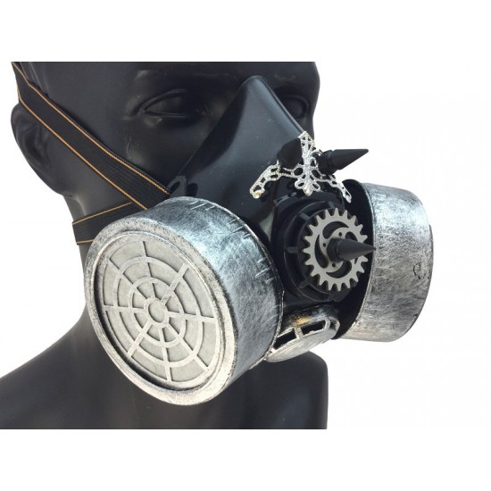 Silver Gothic Spiked Gas Mask Silver Gothic Spiked Gas Mask