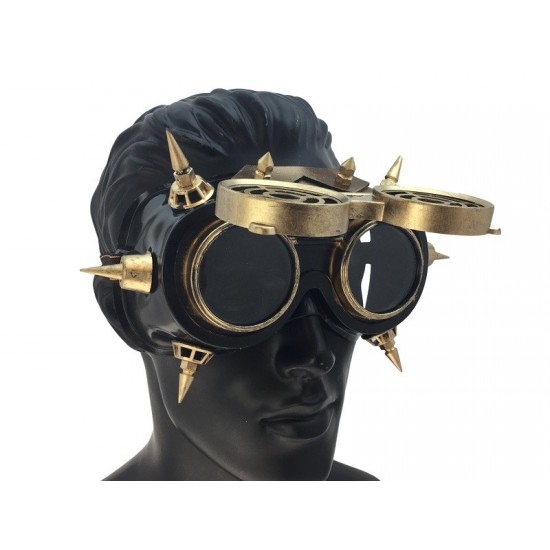 Gold Gothic Spiked Flip Goggles