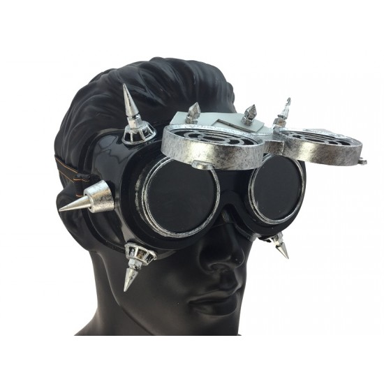 Silver Gothic Spiked Flip Goggles