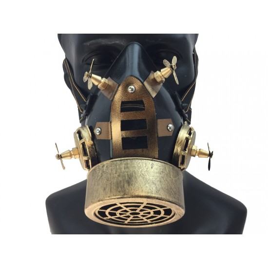 Gold Gothic Propeller Gas Mask Gold Gothic Propeller Gas Mask