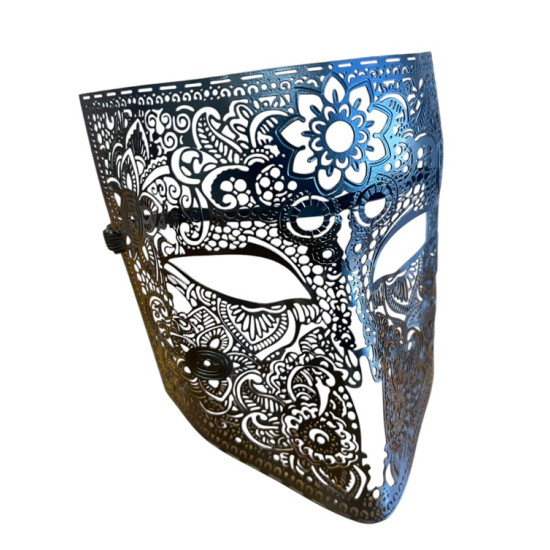 Black Laser-Cut Square Mask
