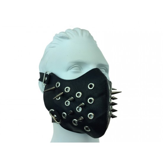 Black Spiked Grommet Mask