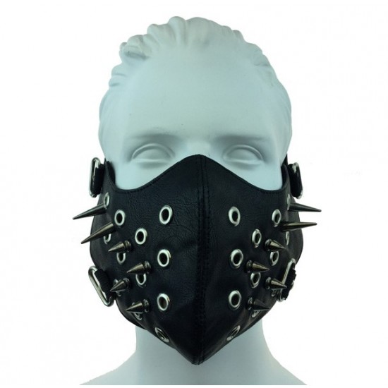 Black Spiked Grommet Mask