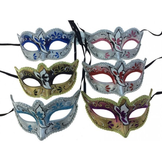Floral Glitter Mask - Assorted