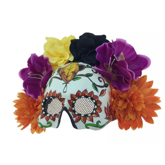 Colorful Floral Skull Mask