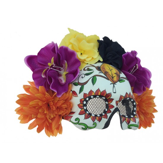 Colorful Floral Skull Mask
