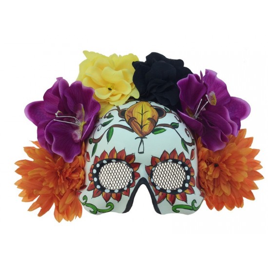 Colorful Floral Skull Mask