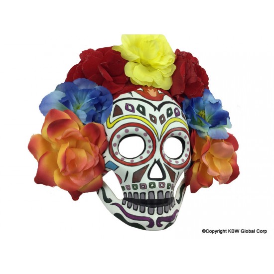Rainbow Floral Sugar Skull Mask Rainbow Floral Sugar Skull Mask