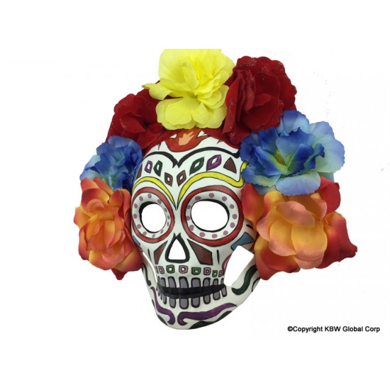 Rainbow Floral Sugar Skull Mask Rainbow Floral Sugar Skull Mask