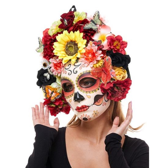 Day of the Dead Butterfly Floral Mask