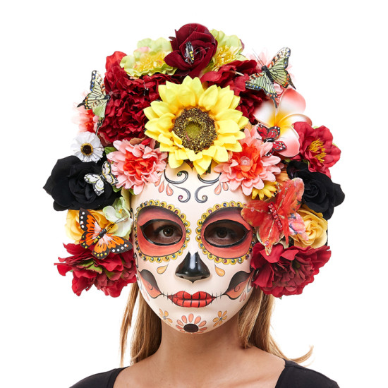 Day of the Dead Butterfly Floral Mask