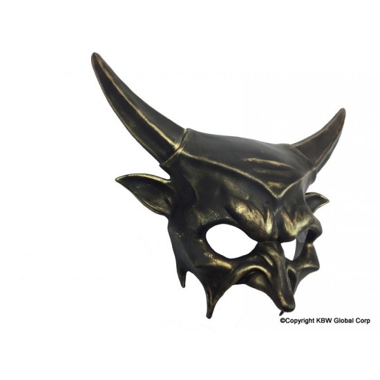 Gold Bull Horns Demon Mask