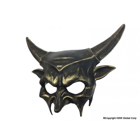 Gold Bull Horns Demon Mask