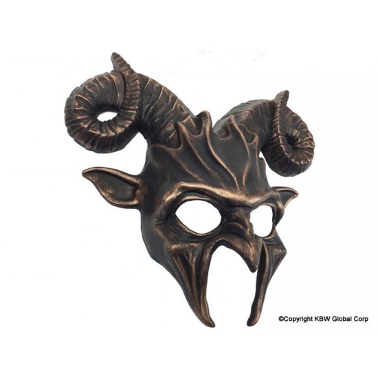 Copper Ram Horn Demon Mask