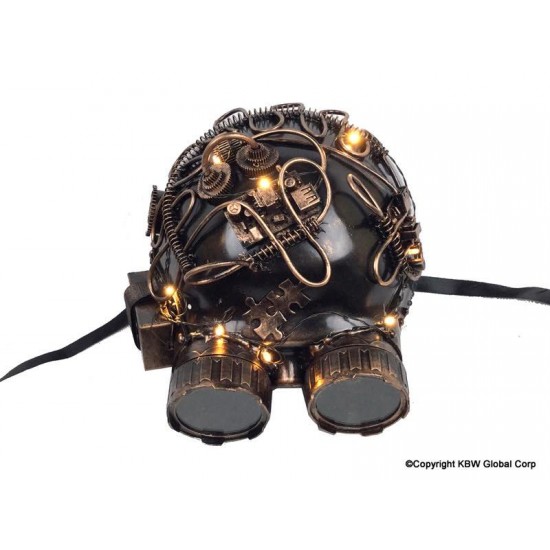 Bronze Light-Up Skull Goggles Mask