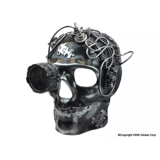 Silver Steampunk Skull Mask