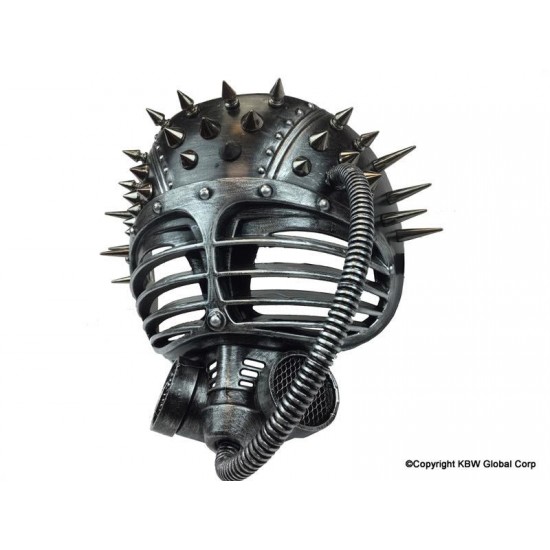 Silver Spiked Gas Warrior Mask Silver Spiked Gas Warrior Mask