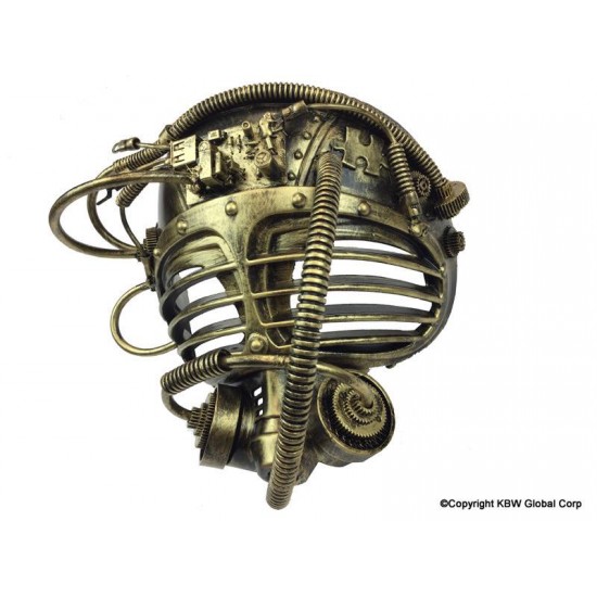 Gold Brass Coil Steampunk Mask