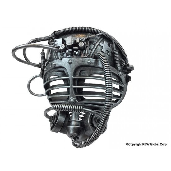 Silver Brass Coil Steampunk Mask Silver Brass Coil Steampunk Mask