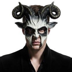 Black Ram Horn Devil Mask