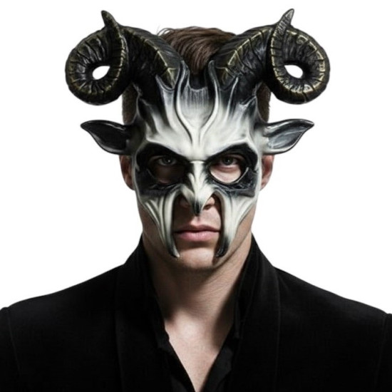 Black Ram Horn Devil Mask