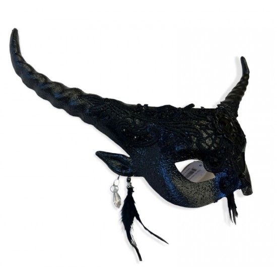 Black Horned Feather Mask Black Horned Feather Mask