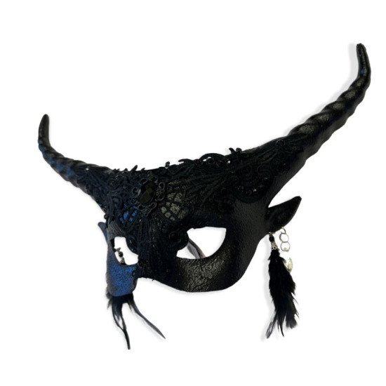 Black Horned Feather Mask Black Horned Feather Mask