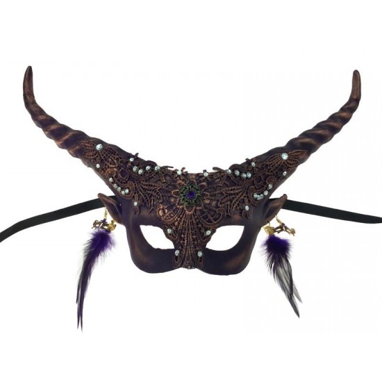 Purple Horned Feather Jewel Mask Purple Horned Feather Jewel Mask
