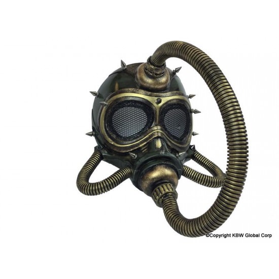 Green Spiked Gas Mask