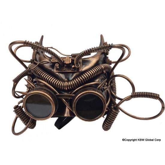 Copper Cat Coil Steampunk Mask Copper Cat Coil Steampunk Mask