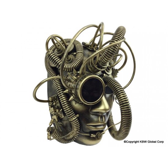 Gold Steampunk Medusa Mask